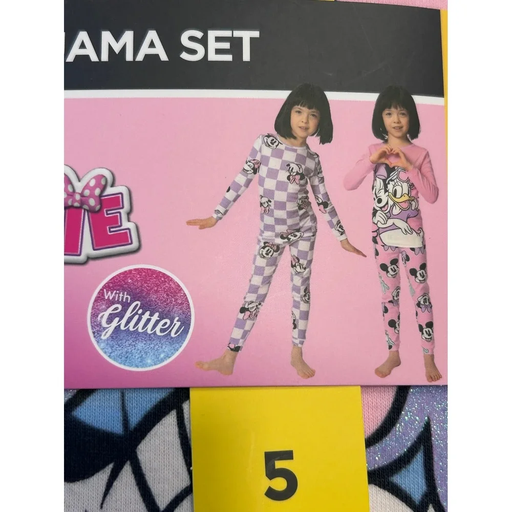 NWT Disney Minnie Mouse Girls 4-Pc Pajama Set Disneycore Mickey Spring PJs Sz. 5